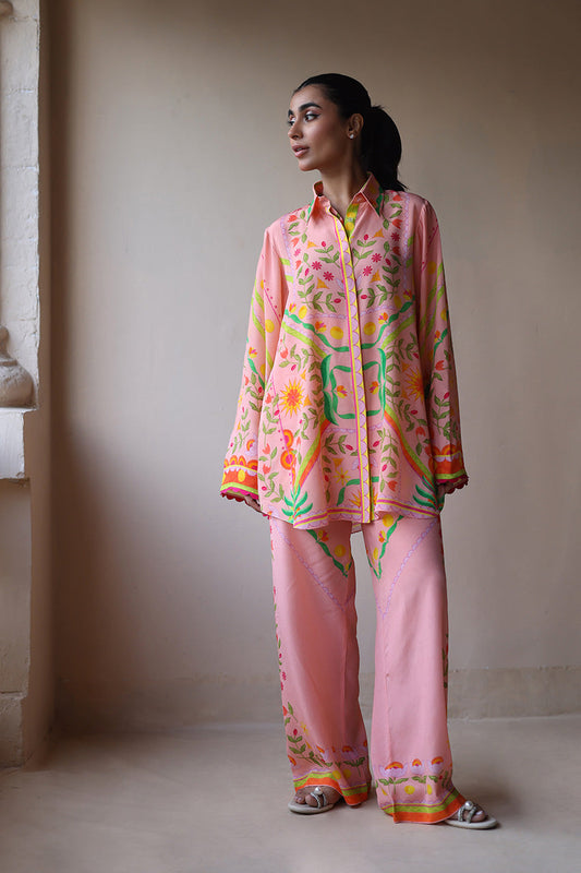 Blush Bloom – Printed Button-Down Co-Ord Set