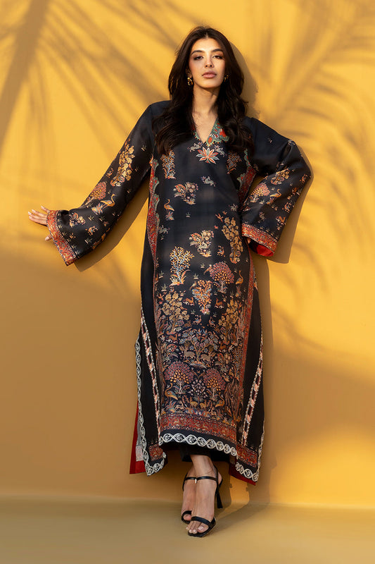 Noir Garden – Black Floral Statement Kurta Set for Women