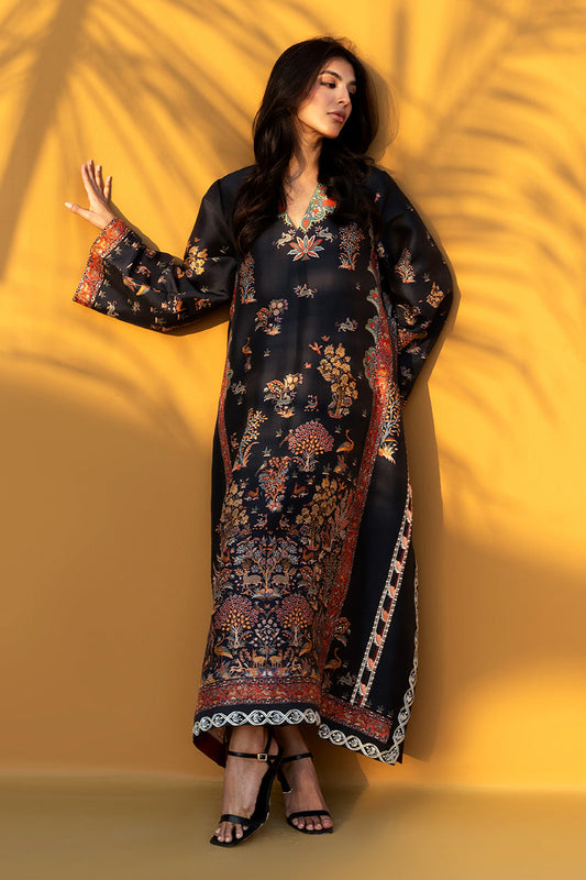 Noir Garden – Black Floral Statement Kurta Set for Women