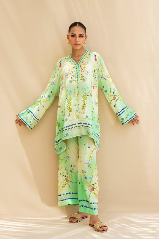 Mint Aura – Printed Kurta with Straight Pants Co-Ord Set
