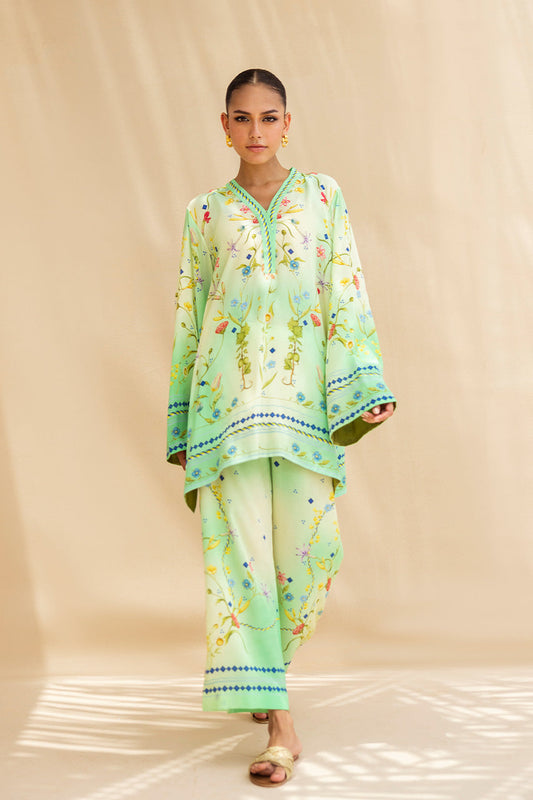 Mint Aura – Printed Kurta with Straight Pants Co-Ord Set