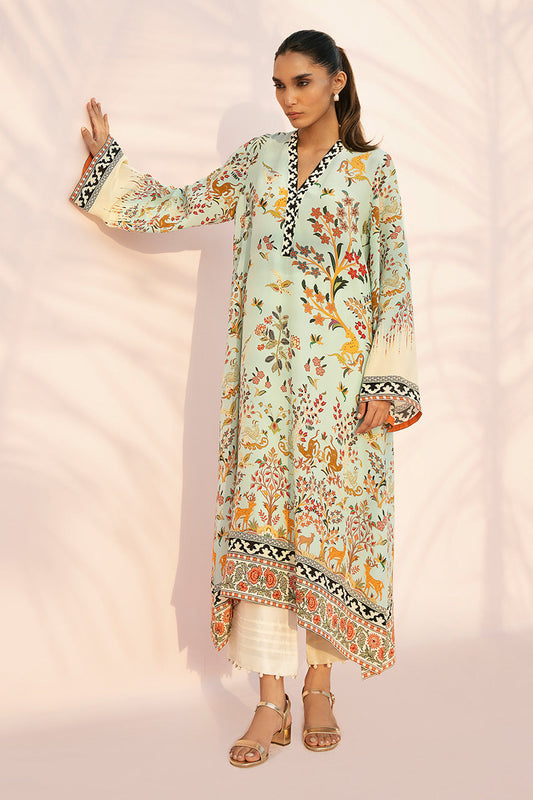 Mint Heritage – Printed A-Line Kurta with Straight Pants Co-Ord Set